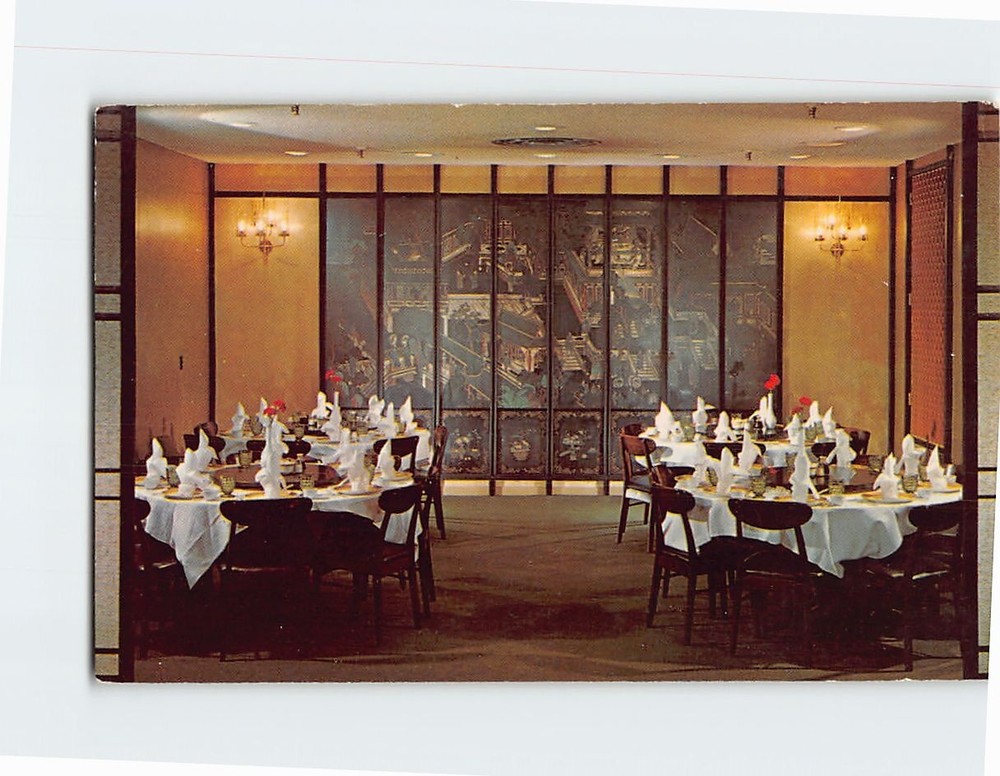 Postcard Old lacquer screen Coromandel Room Golden Pavilion San Francisco CA USA