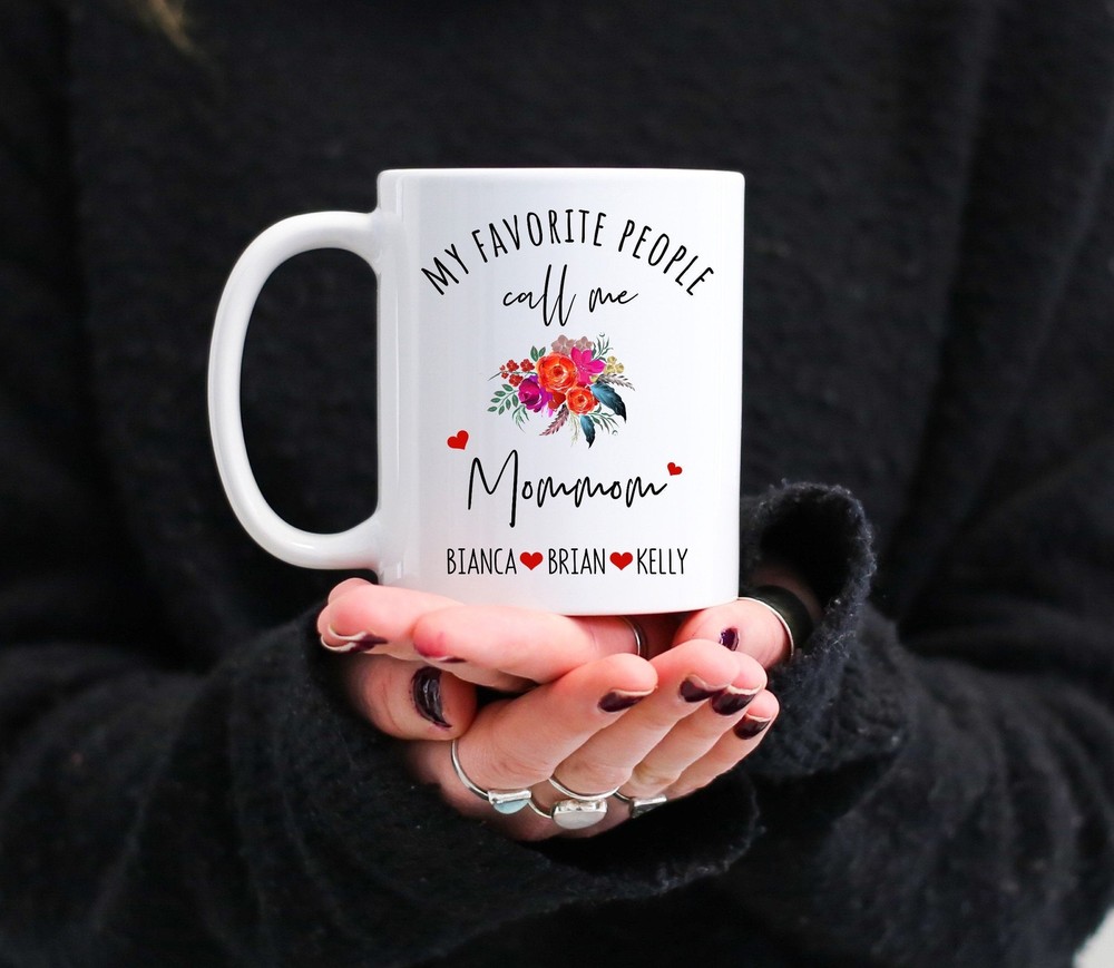 Personalized Mommom Gifts Mommom Coffee Mug With Grandkid Names Mother's Day For