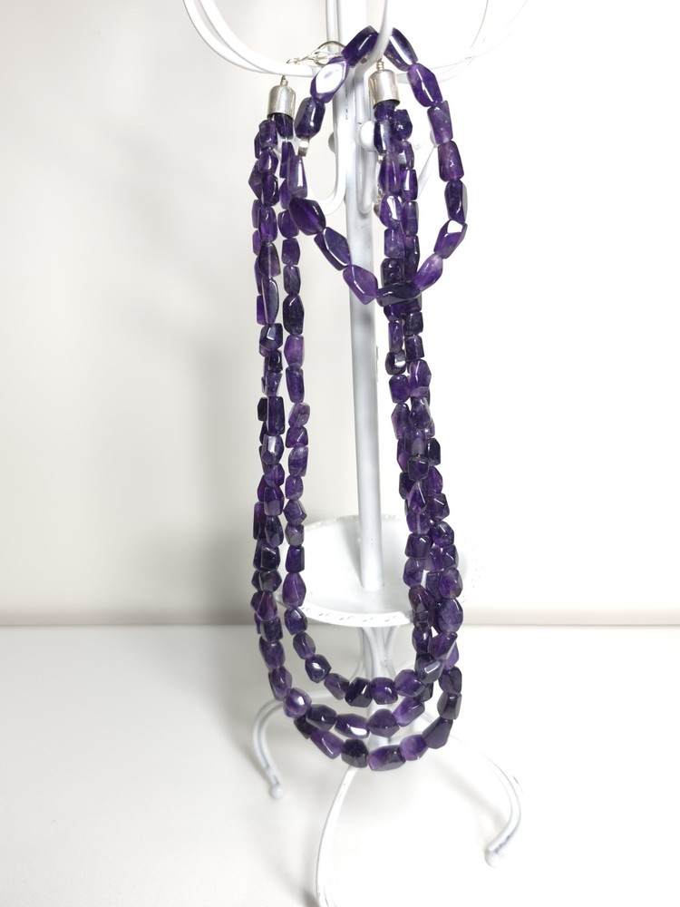 JAY KING DTR 925 Silver 3 Strand AMETHYST Bead 23