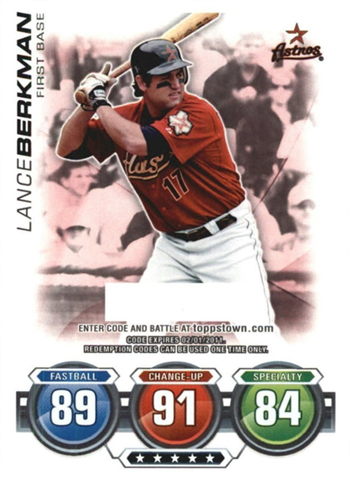 2010 Topps Attax CODE CARDS #1 Lance Berkman Houston Astros