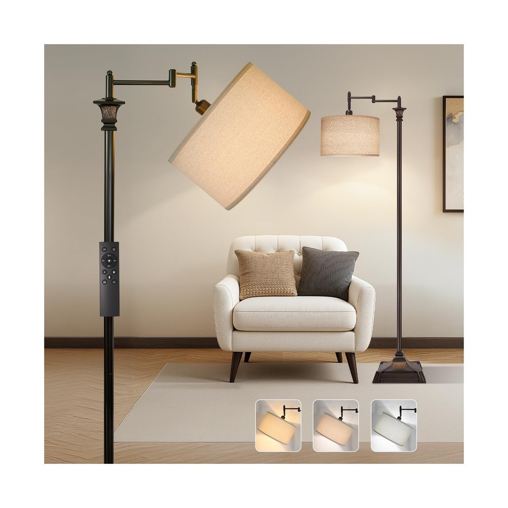 Scenekoy Vintage 68″ Tall Smart LED Floor Lamp for Living Room Bedroom, Re