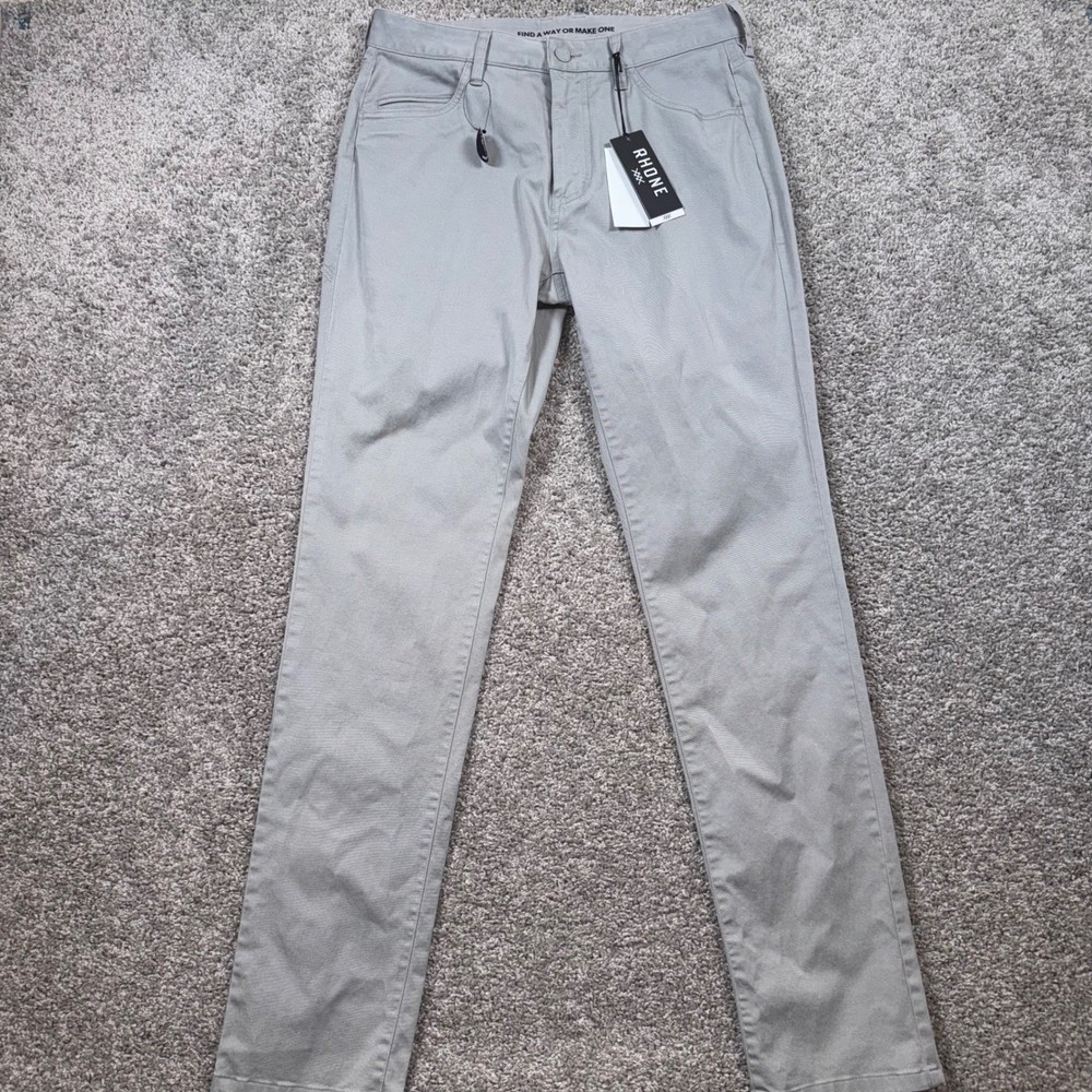 RHONE Everyday Twill Five Pocket Pant Mens 30x33 Griffin Gray Slim Straight NEW