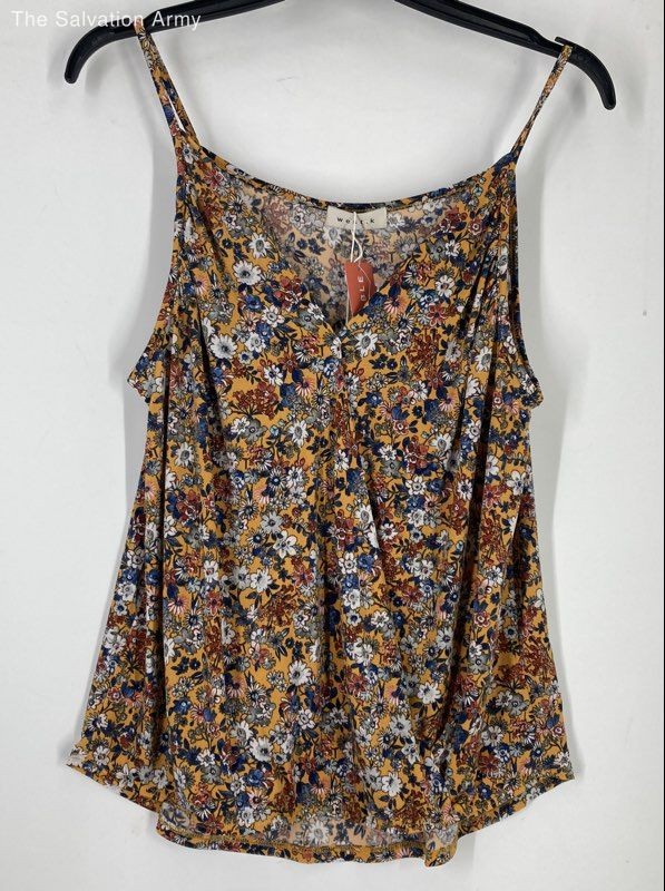 West. K Womens Multicolor Floral V-Neck Sleeveless Tank Top Size Large