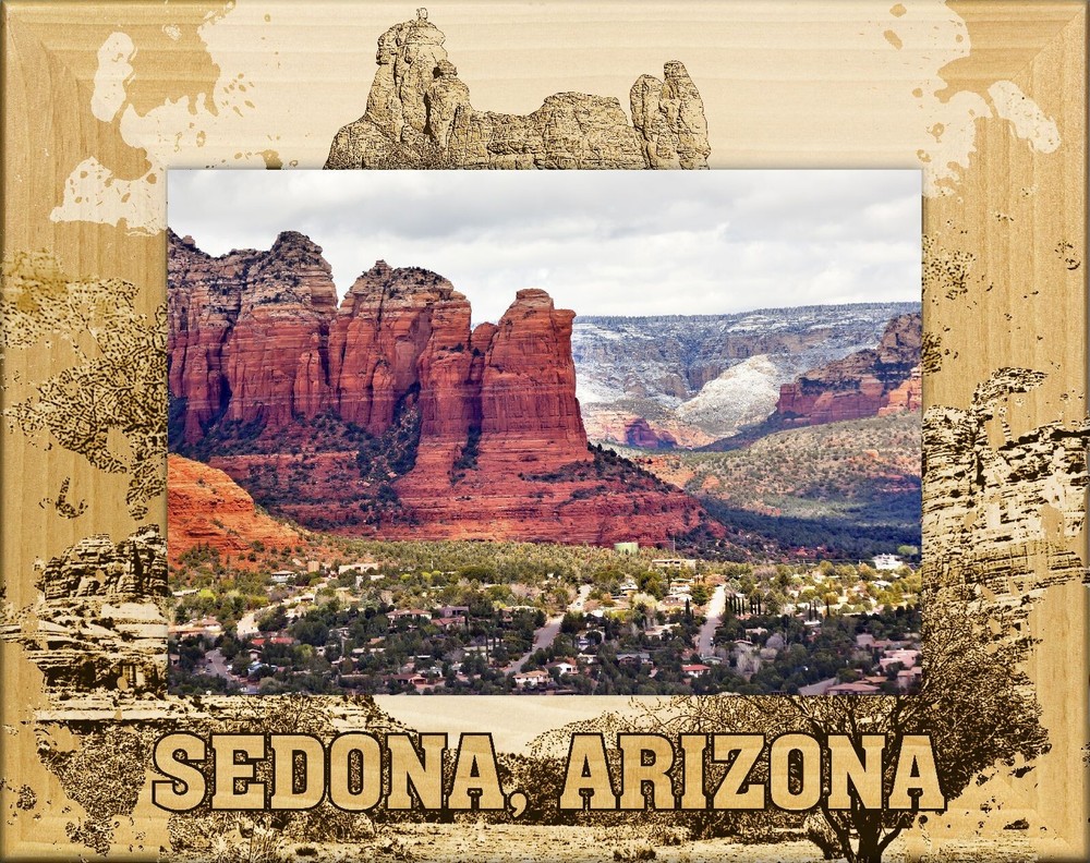 Sedona Arizona Snoopy Rock Laser Engraved Wood Picture Frame Landscape (4 x 6)