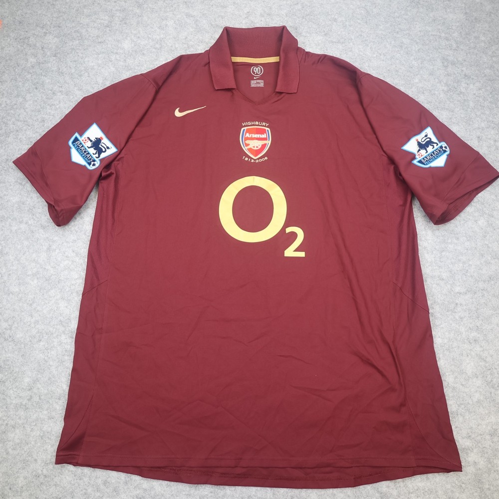 Vintage Arsenal Shirt 2XL Red Home Kit 2005 2006 Nike Highbury Henry Jersey