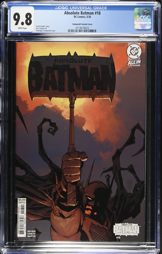 Absolute Batman 18 CGC 9.8 Camuncoli Variant Cover