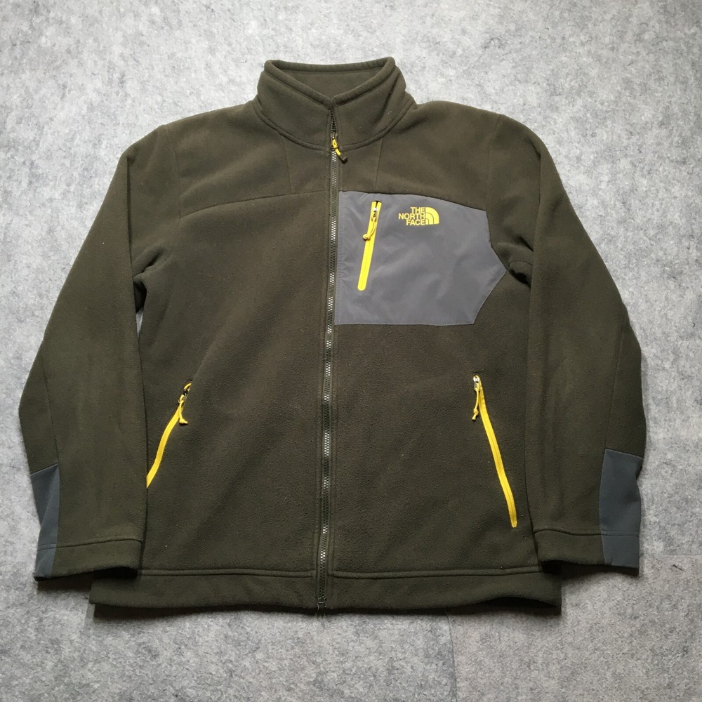 North Face Chimborazo Fleece Jacket for Men Large Gray Sherpa Lined Full Zip