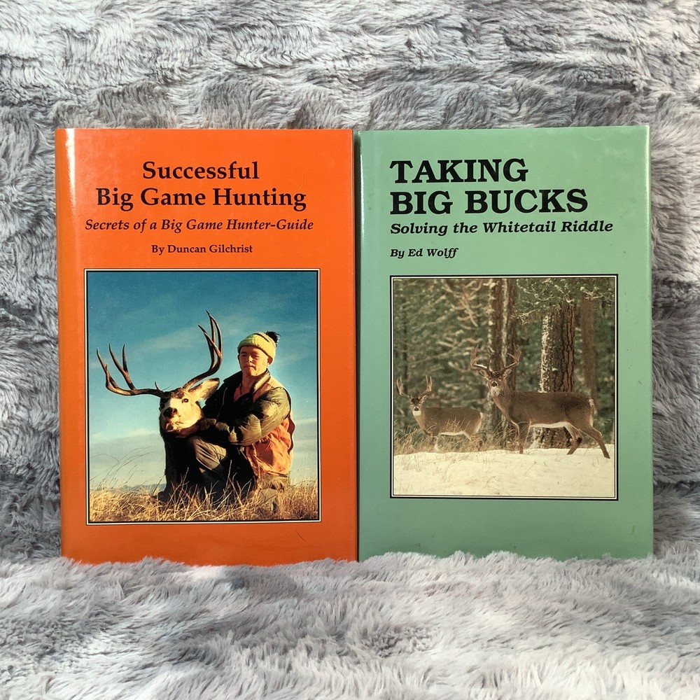 Lot of 2 Hunting Books Successful Big Game Hunting & Taking Big Bucks Hardcover