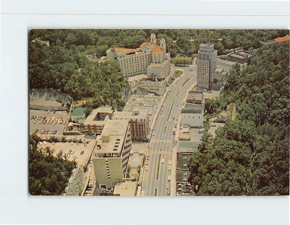 Postcard Aerial View Central Avenue Hot Springs National Park Arkansas USA