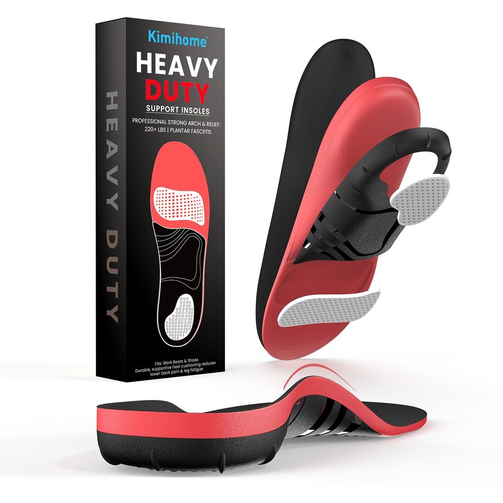 Kimihome Plantar Fasciitis Relief Insoles - High Arch Support Inserts - Heel ...