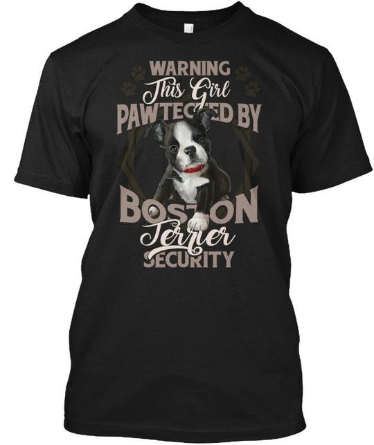 Boston Terrier Pawtected T-Shirt Made in the USA Size S to 5XL