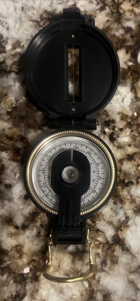 Vintage Engineer Lensatic Pocket Compass -  Hiking Camping - Navigational Tools
