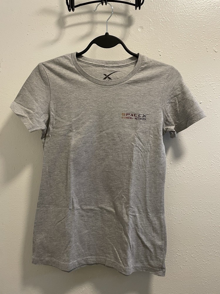 SpaceX Gray Graphic Logo Crew Neck Short Sleeve T-Shirt Unisex Adults Size S