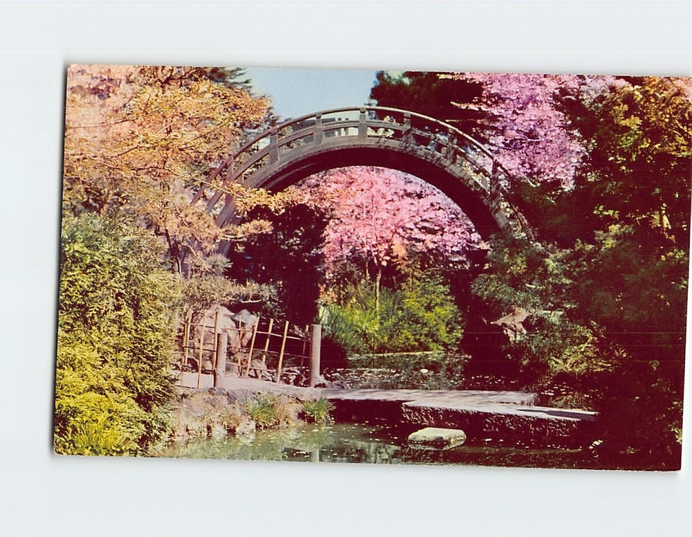 Postcard Moon Bridge Japanese Tea Garden San Francisco California USA