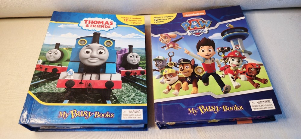 Thomas The Tank Engine & Friends / Paw Patrol - My Busy Books - Lot Of 2 - New