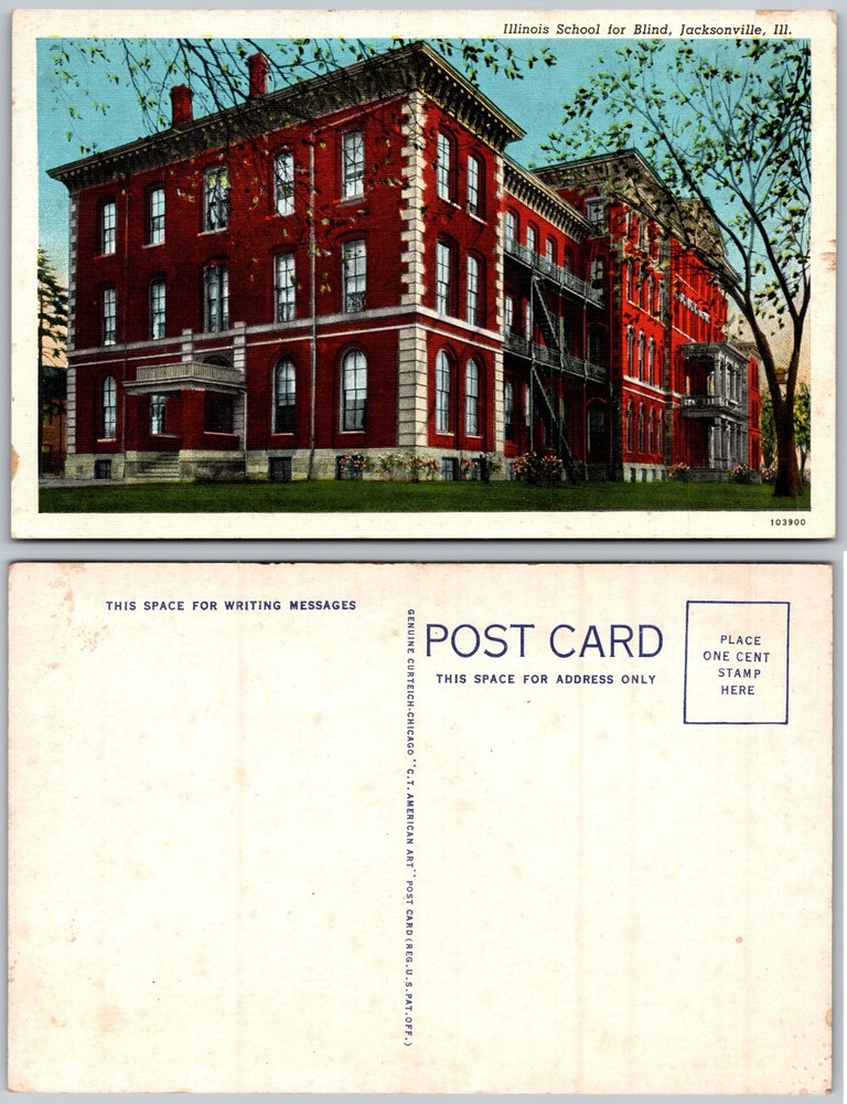 Illinois School for Blind Jacksonville IL Postcard