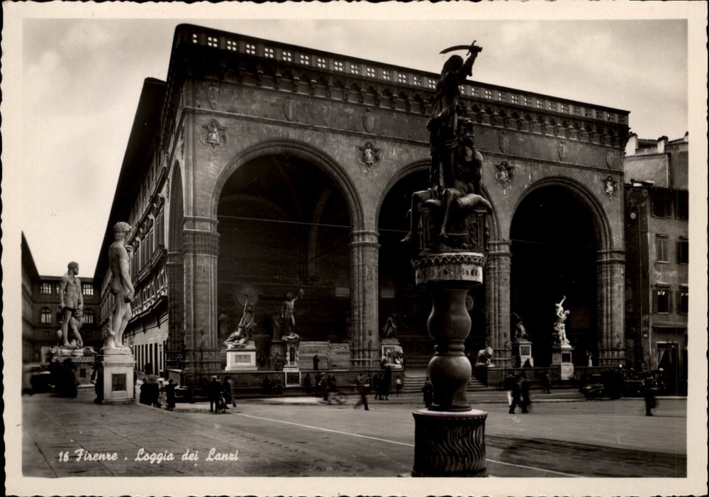 RPPC Loggia dei Lanzi Florence Italy vintage postcard c790