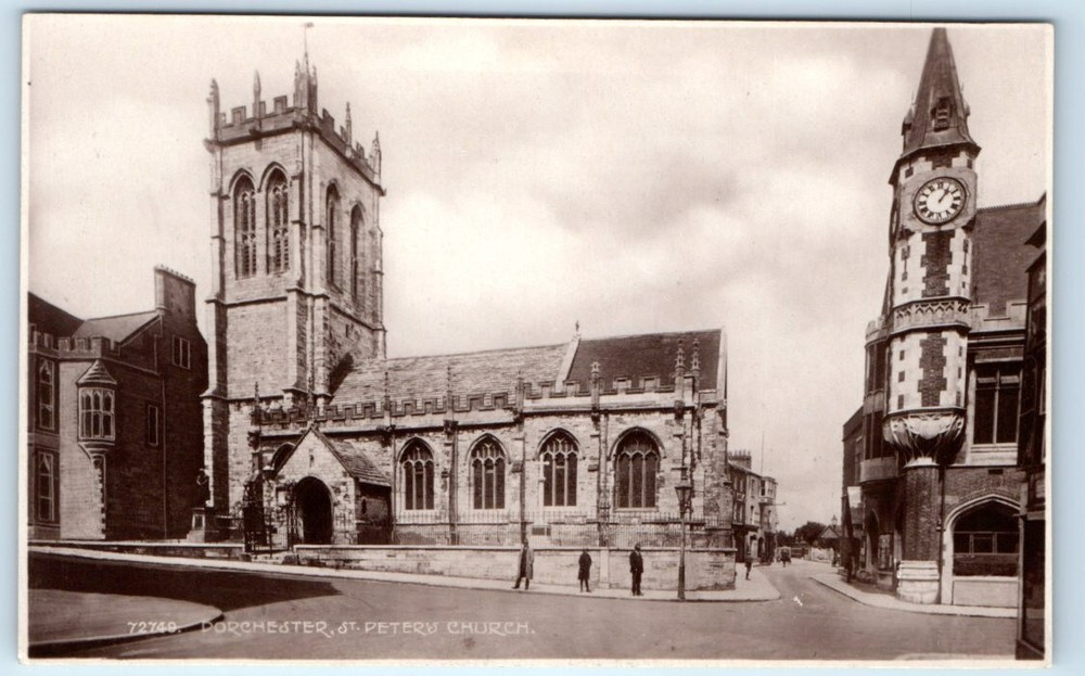 RPPC Dorchester St. Peters Church DORSET England UK Postcard