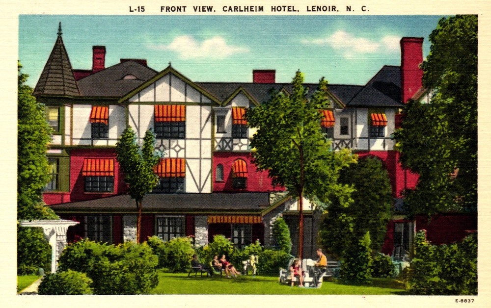 Postcard Front view Carlheim Hotel Lenoir, North Carolina