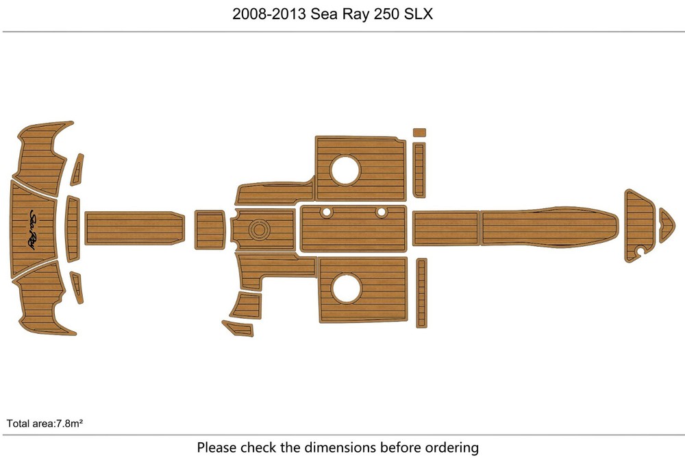 2013 Sea Ray 250 SLX Swim Platform Cockpit Marine EVA Teak Deck Flooring Mats