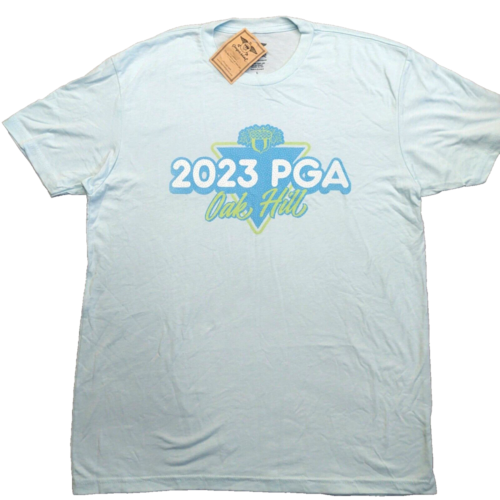 Women's T-Shirt L Light Teal Large Short Sleeve Golf Tee NY 2023 PGA Oak Hill