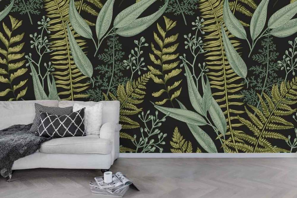 3D Plant Leaves Pattern Wall Murals Wallpaper Murals Wall Sticker