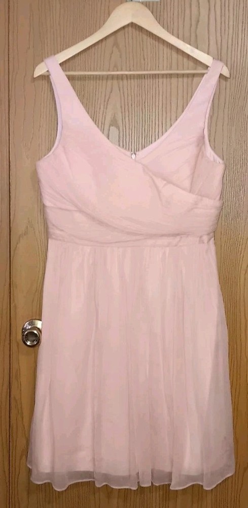 J Crew 100% Silk Dress Womens Size 14 Blush Pink Sleeveless Prom Dance Cocktail