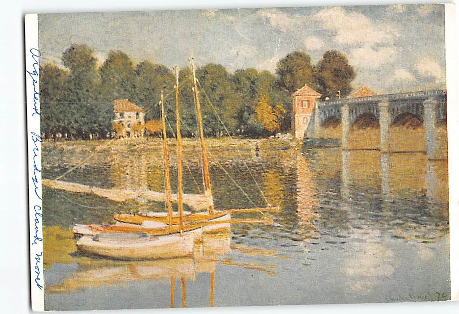 Postcard The Bridge at Argenteuil Painting by Claude Monet