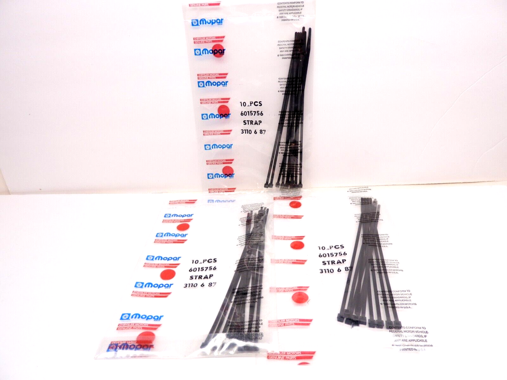 3 NOS MOPAR 6015756 STRAP 10 PIECES SEALED CHRYSLER DODGE PLYMOUTH 1986 87 88 89