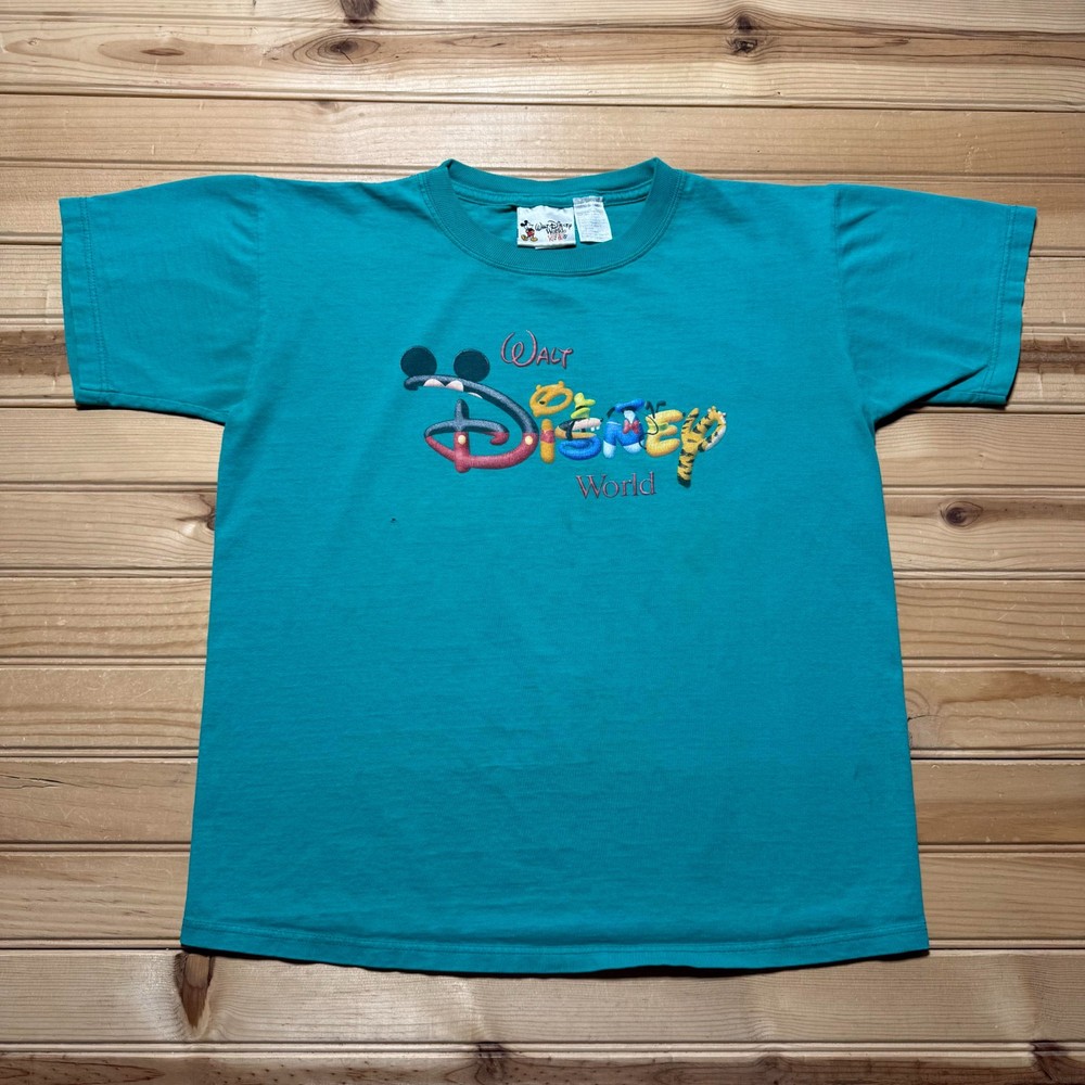 Vintage 90s Walt Disney World Kids Characters Logo Souvenir T-Shirt Youth - XL