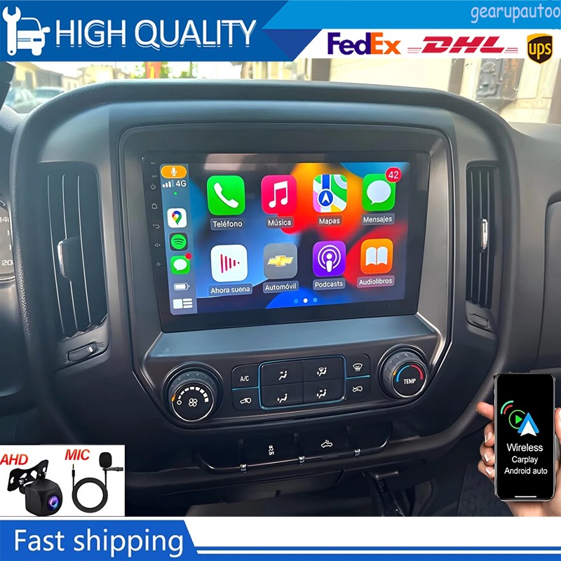 Carplay Android 15 Apple For 2014-2018 Chevrolet Silverado GMC Sierra Car Stereo
