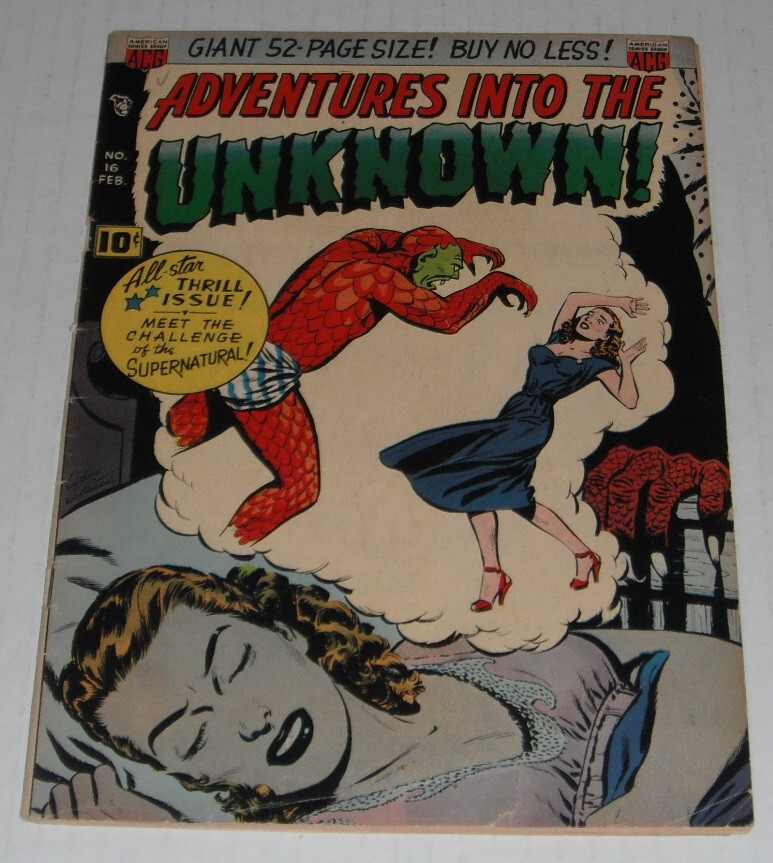 Adventure into the Unknown# 16  VG-F  5.0 grade..1951 ACG pre-code comic book-cd