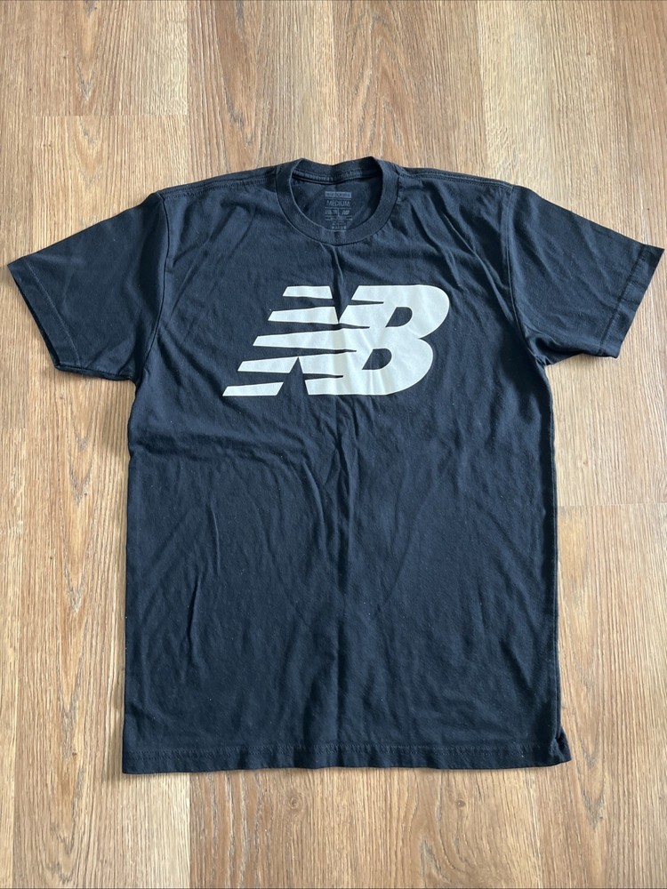 New Balance Running Short Sleeve Men's Black Medium T-Shirt Training Sports Top