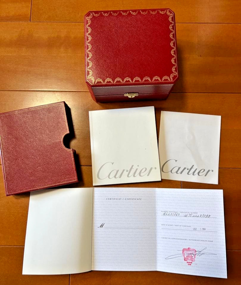 Cartier Watch Box Red Case Empty Storage Display Warranty Paper Excellent Holder