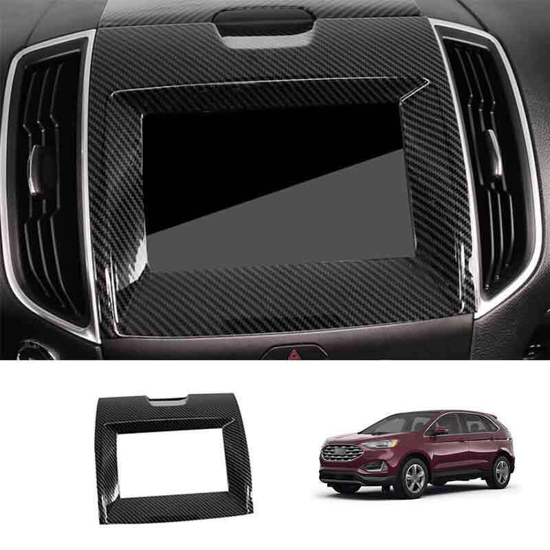 Carbon Fiber look Central Console Navigation Panel Trim For Ford Edge 2015-2022