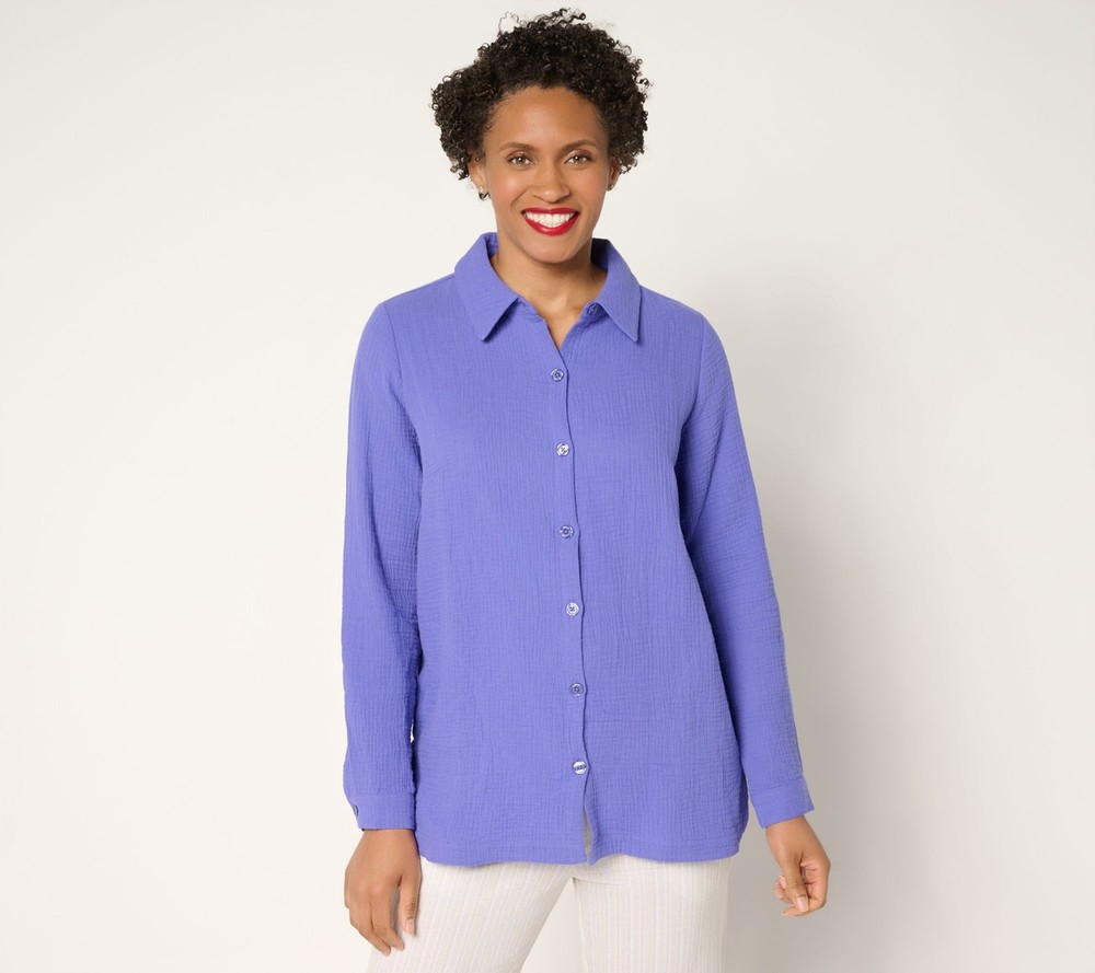 Belle by Kim Gravel Women's Top Petite PS Make Your Selection: Beach Blue