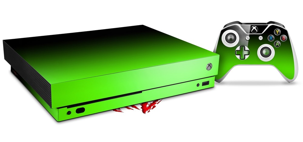Skin Set for XBOX One X Smooth Fades Green Black