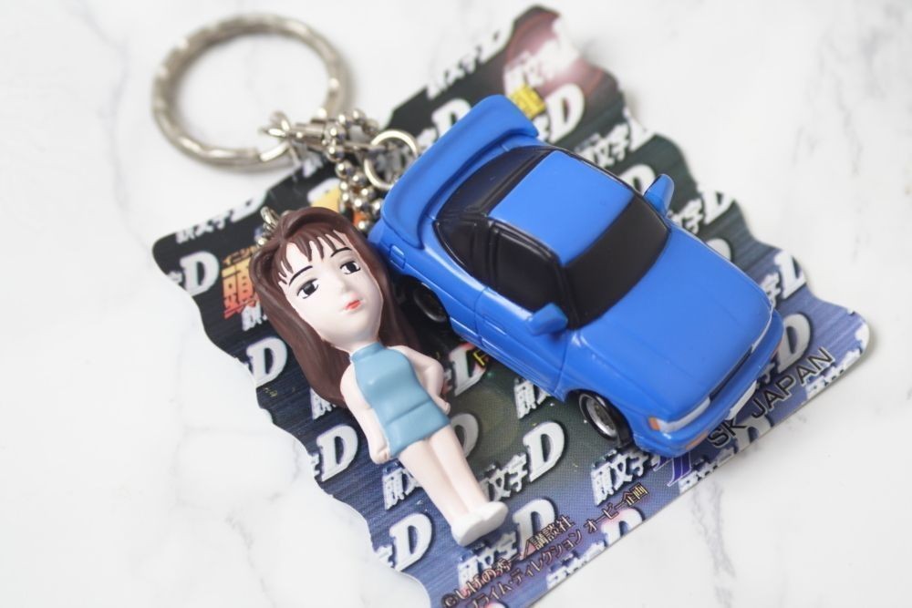 Initial D Silvia S180 Mako Sato Figure, Shigeno Shuichi Keychain, Vintage Anime,