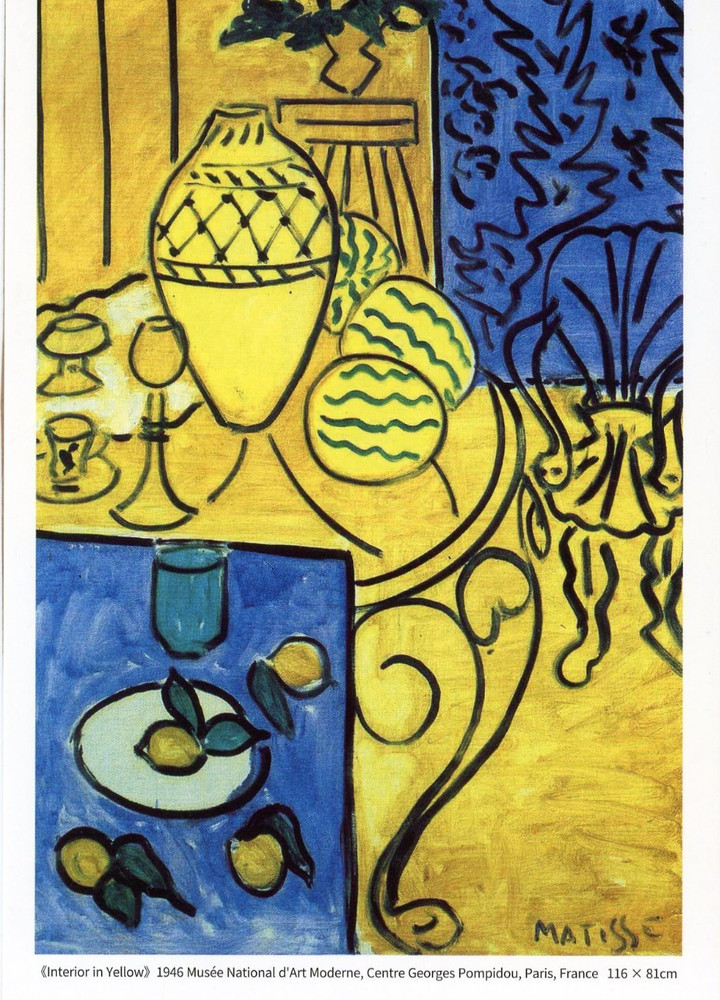 Interior in Yellow, Henri Matisse (French, 1869-1954) --New POSTCARD