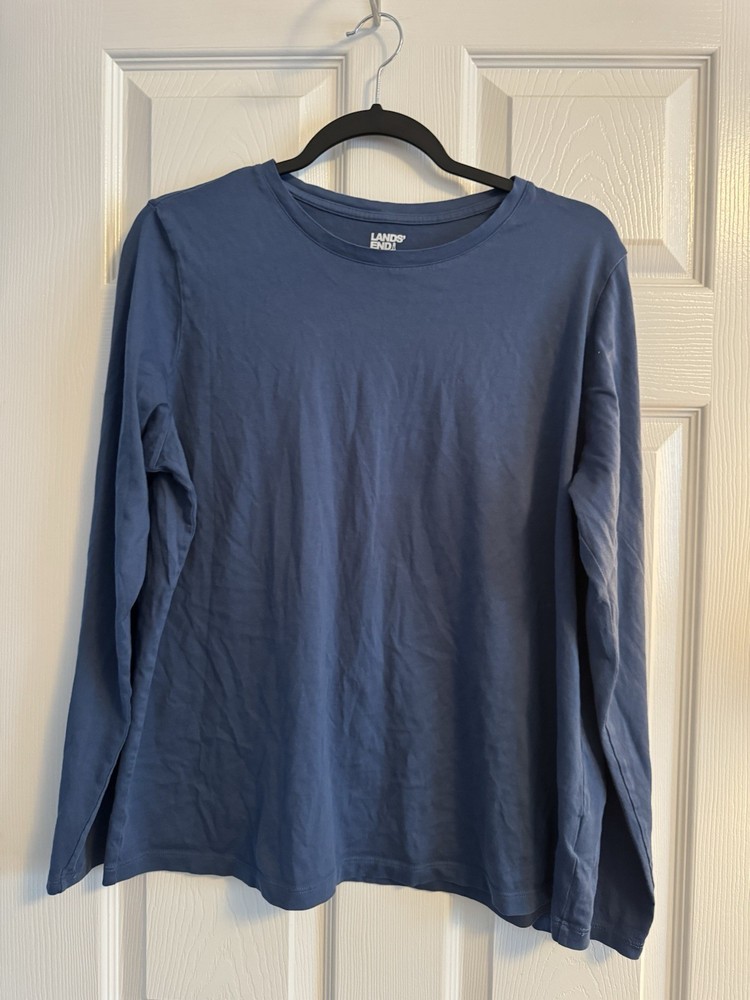 Lands' End Long Sleeve TShirt Navy Size L