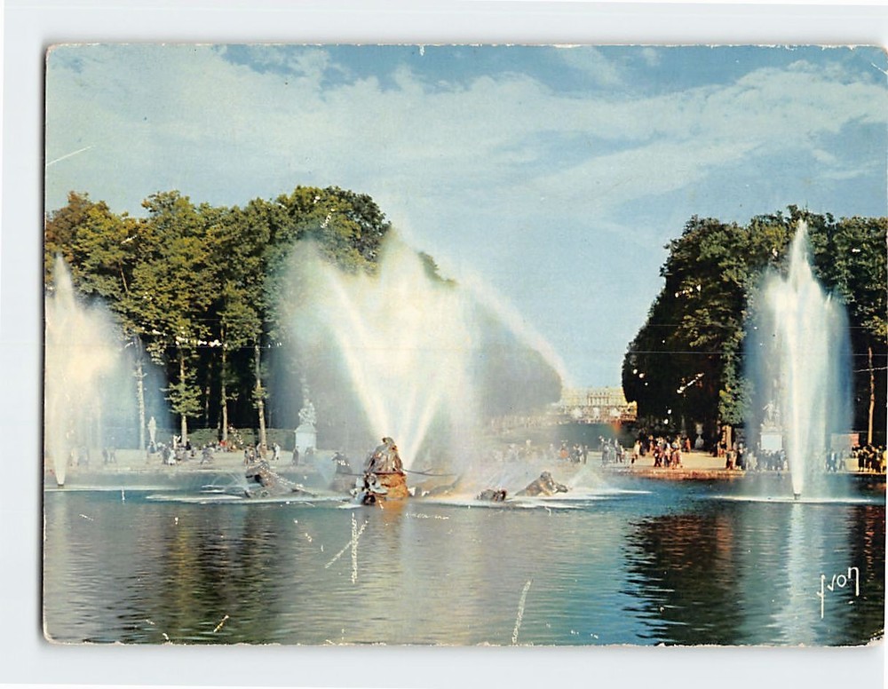 Postcard Apollo Fountain Palace of Versailles in France