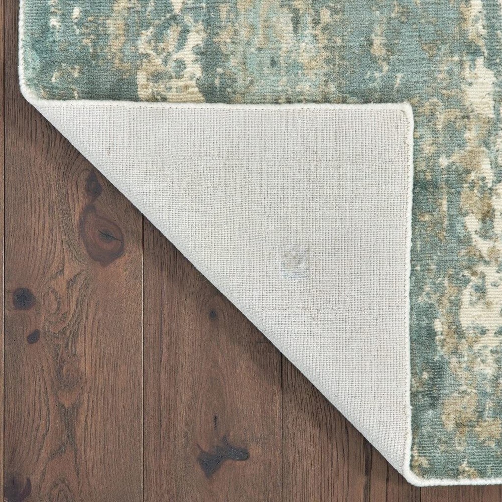 3x10 Blue Gray Abstract Splash Indoor Runner Rug-image
