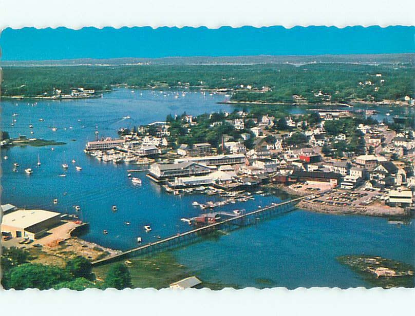 Unused Pre-1980 AERIAL VIEW OF TOWN Boothbay Harbor Maine ME : clearance n2241
