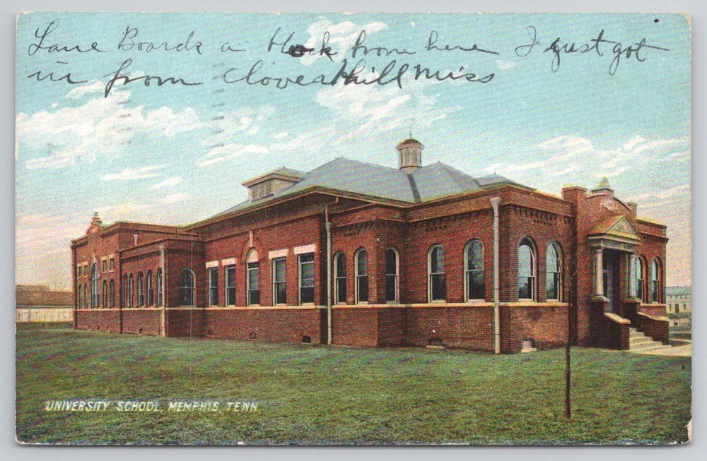 1907 Memphis TN University School Rotograph Postcard Posted