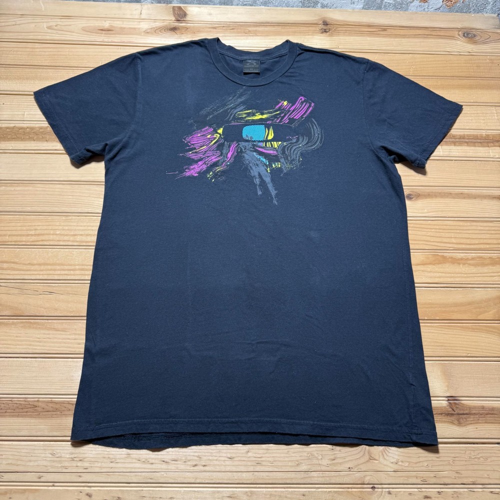 Vintage Y2K Oakley Brushstroke Paint Abstract Art Skate Surf Graphic T-Shirt XL-image