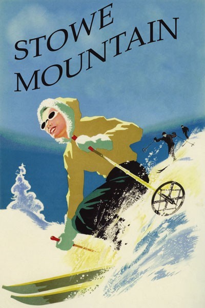 STOWE Ski Northern Vermont Winter Sport Vintage Poster Repro FREE S/H in USA