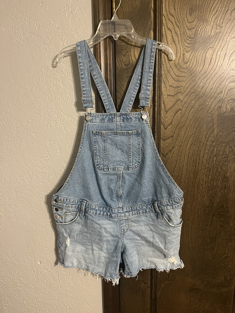Women's Light Blue Denim Maternity Overalls