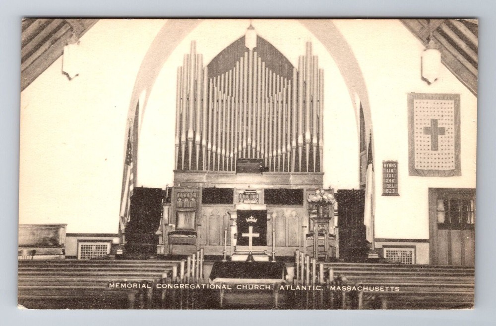 Atlantic MA-Massachusetts, Memorial Congregational Church, Vintage Postcard