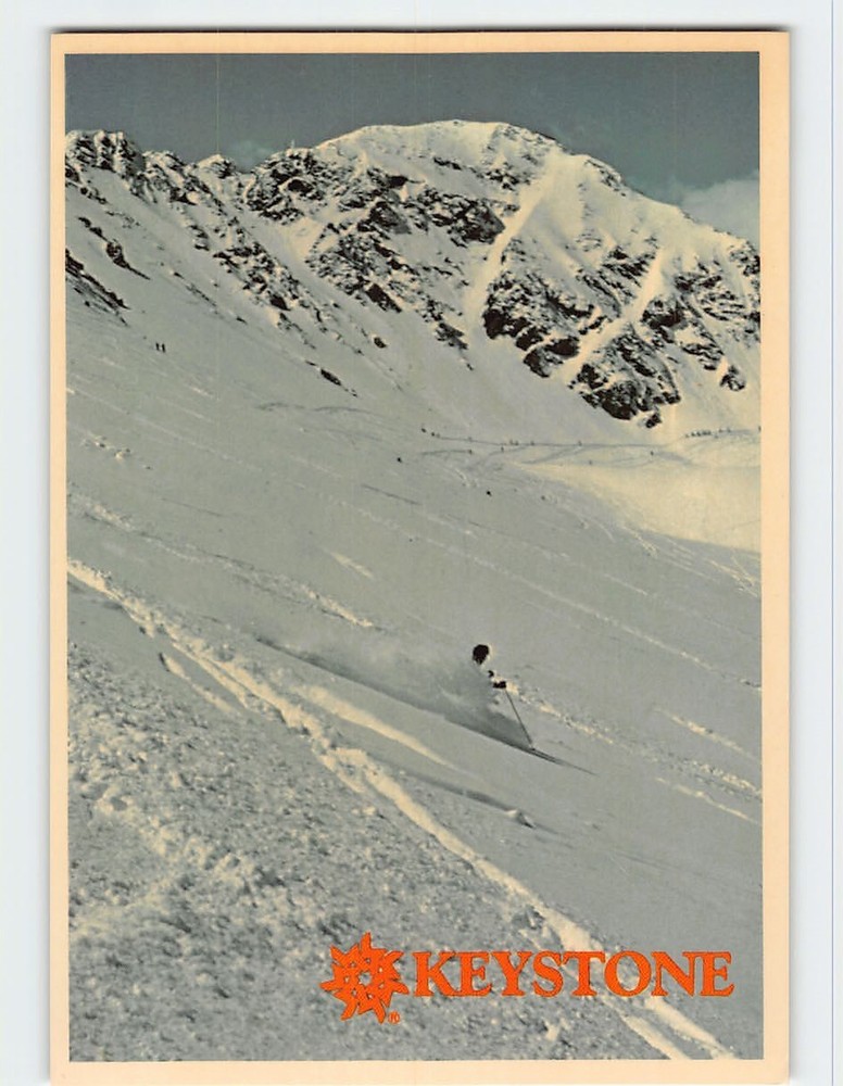 Postcard Skiing Scene Arapahoe Mountain Keystone Colorado USA