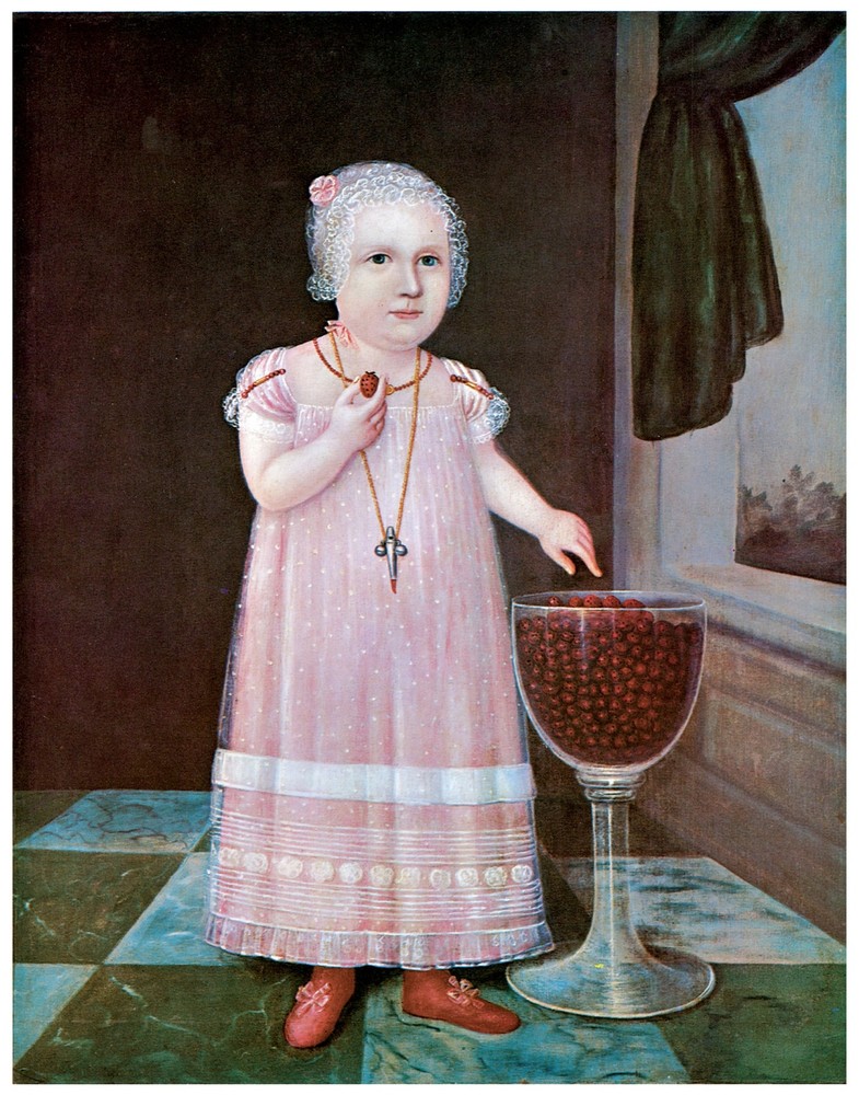 Wall Decor Poster. Little girl by window eats berries. Art design. Room art.1586